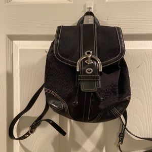 Mini Coach Bucket Backpack with drawstring and magnetic closure